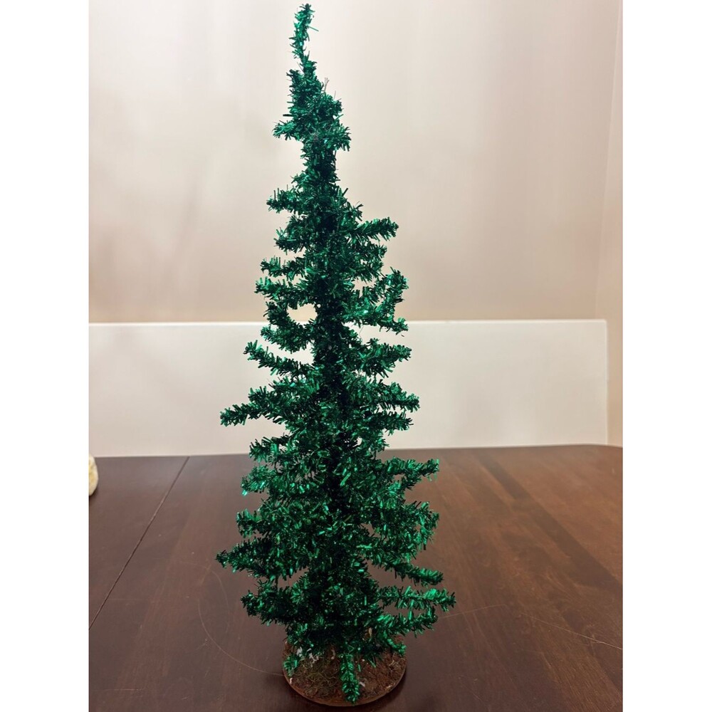 Mid-Century Modern Reproduction Green Tinsel Tree